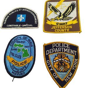 Vintage Sheriff Patches LOT Hawaii Swat Team Canada Constable Police New York
